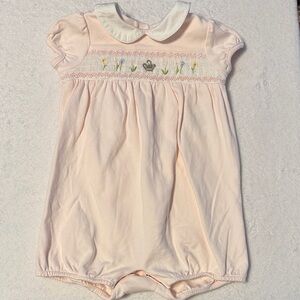 Ralph Lauren Light Pink Smocked Bodysuit